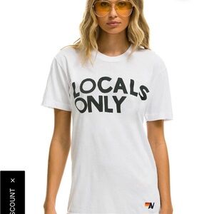 White 'Locals Only' T-Shirt unisex large